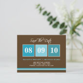 Cartes de sauvegarde de date - Turquoise (Debout devant)
