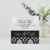 Cartes de sauvegarde de la date Damask noir Monogr (Debout devant)