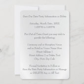 Cartes de sauvegarde de la date du 25e anniversair (Dos)