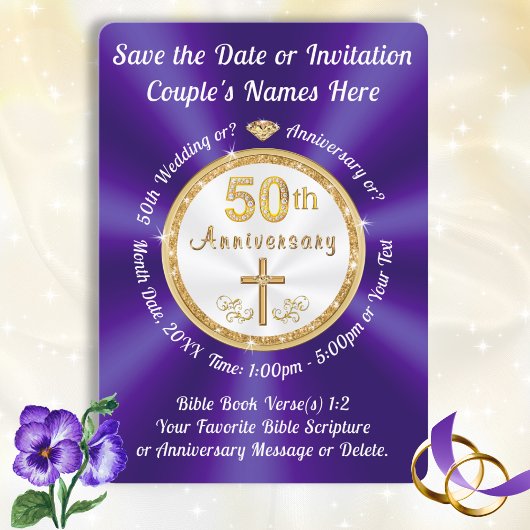 Cartes de sauvegarde de la date pour le 50e annive