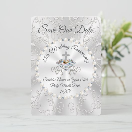 Cartes de sauvegarde de la date pour les 25 ans d' (Debout devant)