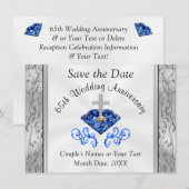 Cartes de sauvegarde de la date pour les 65 ans de (Devant / Derrière)