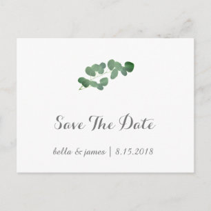 Cartes de sauvegarde de mariage à l'eucalyptus