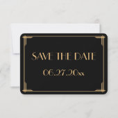Cartes de sauvegarde de mariage Art Déco Gatsby le (Devant)