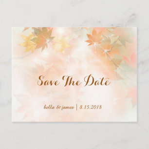 Cartes de sauvegarde de mariage d'automne arbre br