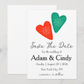 cartes de sauvegarde de Noël rouge et vert (Devant / Derrière)