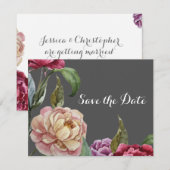 Cartes de sauvegarde florales grises et violettes  (Devant / Derrière)