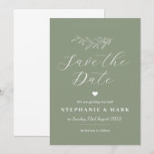 Cartes de sauvegarde vert sauge, botanique verte (Devant / Derrière)