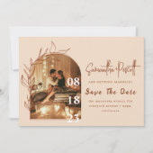 Cartes de Save the Date avec Arche de Feuillage Ro (Devant)