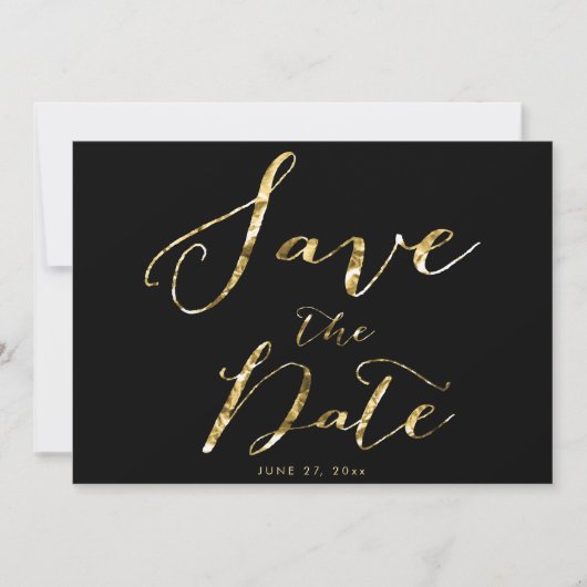 Cartes de Save The Date de mariage élégantes noir (Devant)