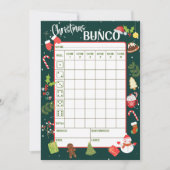 Cartes de score de Bunco de Noël imprimables (Devant)