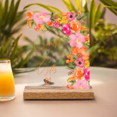 Cartes de script floral orange gras cadeau douche 