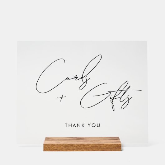 Cartes de script minimes + Cadeaux Mariage noir (Recto)