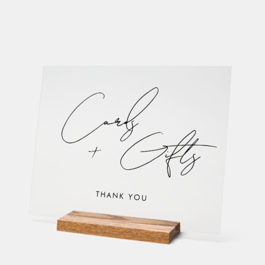 Cartes de script minimes + Cadeaux Mariage noir (Angle)