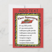 Cartes de séchage Taco, ajouter du texte (Devant)