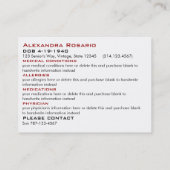 Cartes de secours (Dos)