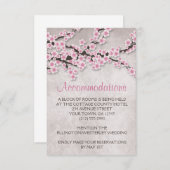 Cartes de séjour Fleur de cerisier rose rustique (Devant / Derrière)