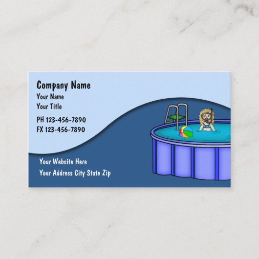 Cartes de service de piscine (Devant)