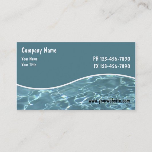 Cartes de service de piscine (Devant)