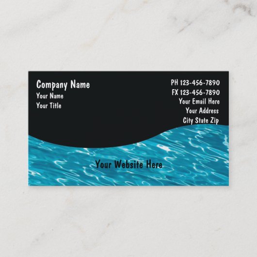 Cartes de service de piscine (Devant)