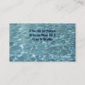Cartes de service de piscine (Dos)