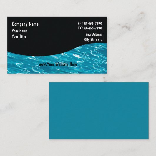 Cartes de service de piscine_5 (Devant / Derrière)