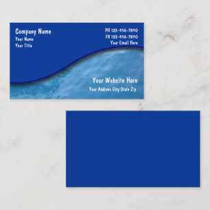 Cartes de service de piscine modernes et simples