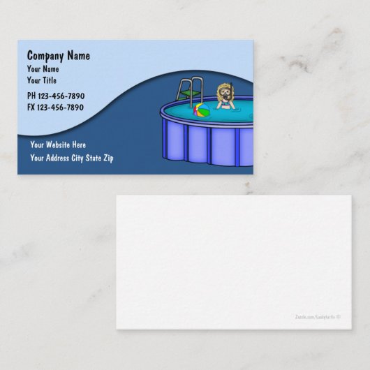 Cartes de service de pool (Devant / Derrière)