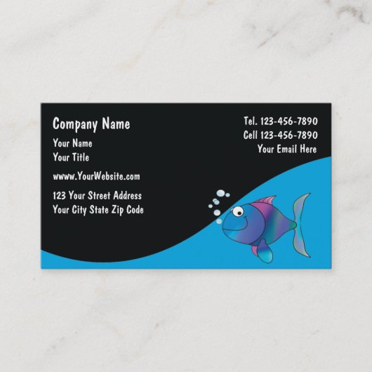 Cartes de services d'aquarium marin (Devant)