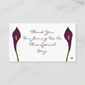 Cartes De Siège Calla Lilies (Violet) (Dos)