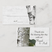 Cartes de siège Carved Heart Birch Tree (Devant / Derrière)