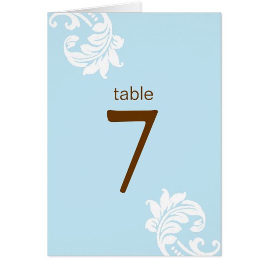 Cartes de siège Damask Table (Devant)