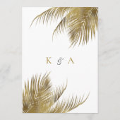 Cartes de siège de mariage de la plage de Palm Tre (Dos)