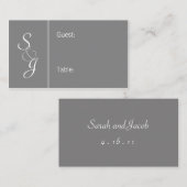 Cartes de siège de réception signées - gris (Devant / Derrière)