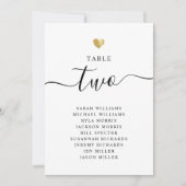 Cartes de Siège de Table de Mariage en Or Minimali (Devant)