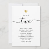 Cartes de Siège de Table de Mariage en Or Minimali (Dos)