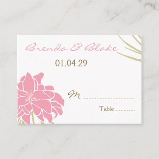 Cartes de siège de table mariage - Lys tropicaux