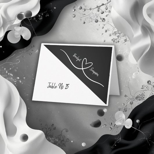 Cartes de siège en noir et blanc