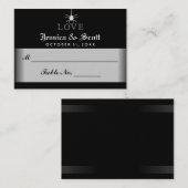 Cartes de siège Mariage Black White Halloween Spid (Devant / Derrière)