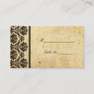 Cartes de siège Mariage damassé vintages