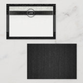 Cartes de siège mariage - Déco noir & blanc BLANC (Devant / Derrière)