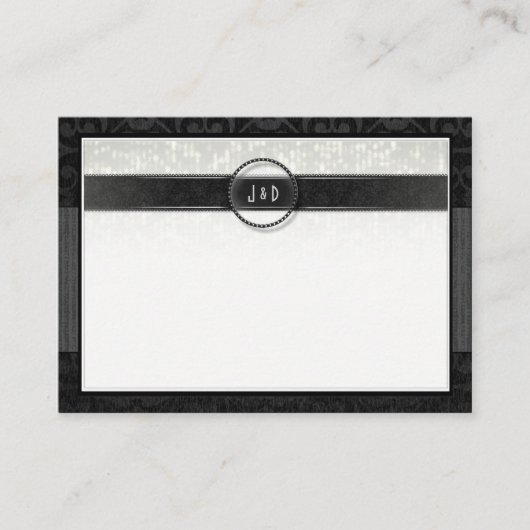 Cartes de siège mariage - Déco noir & blanc BLANC (Devant)