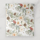 Cartes de Siège Mariage Fleurs Blanches Hiver Plié (Intérieur déplié)