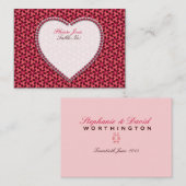 Cartes de siège Mariage Profond Pink Hearts (Devant / Derrière)