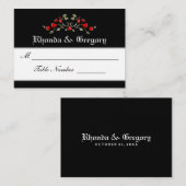 Cartes de siège mariages - Correspondance des rose (Devant / Derrière)
