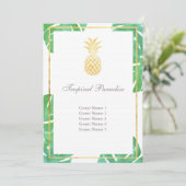 Cartes de Siège Or et Ananas Tropical - Verticales (Debout devant)