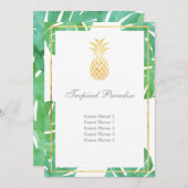 Cartes de Siège Or et Ananas Tropical - Verticales (Devant / Derrière)