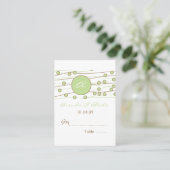 Cartes de siège pour Mariage Monogramme vert (Debout devant)