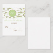 Cartes de siège pour Mariage Monogramme vert (Devant / Derrière)