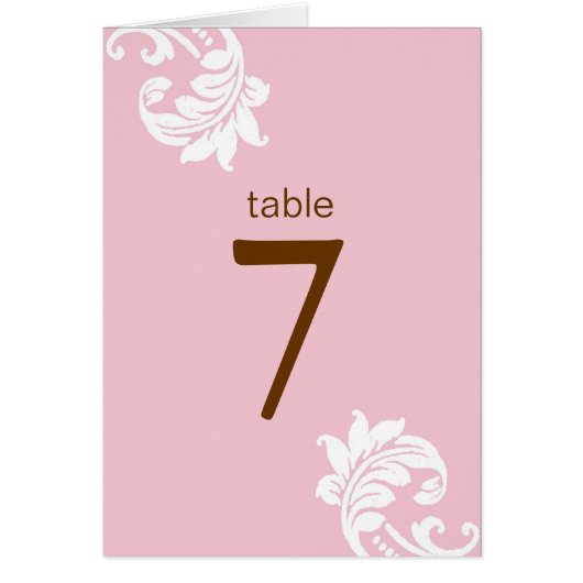 Cartes de siège pour table en damas rose (Devant)